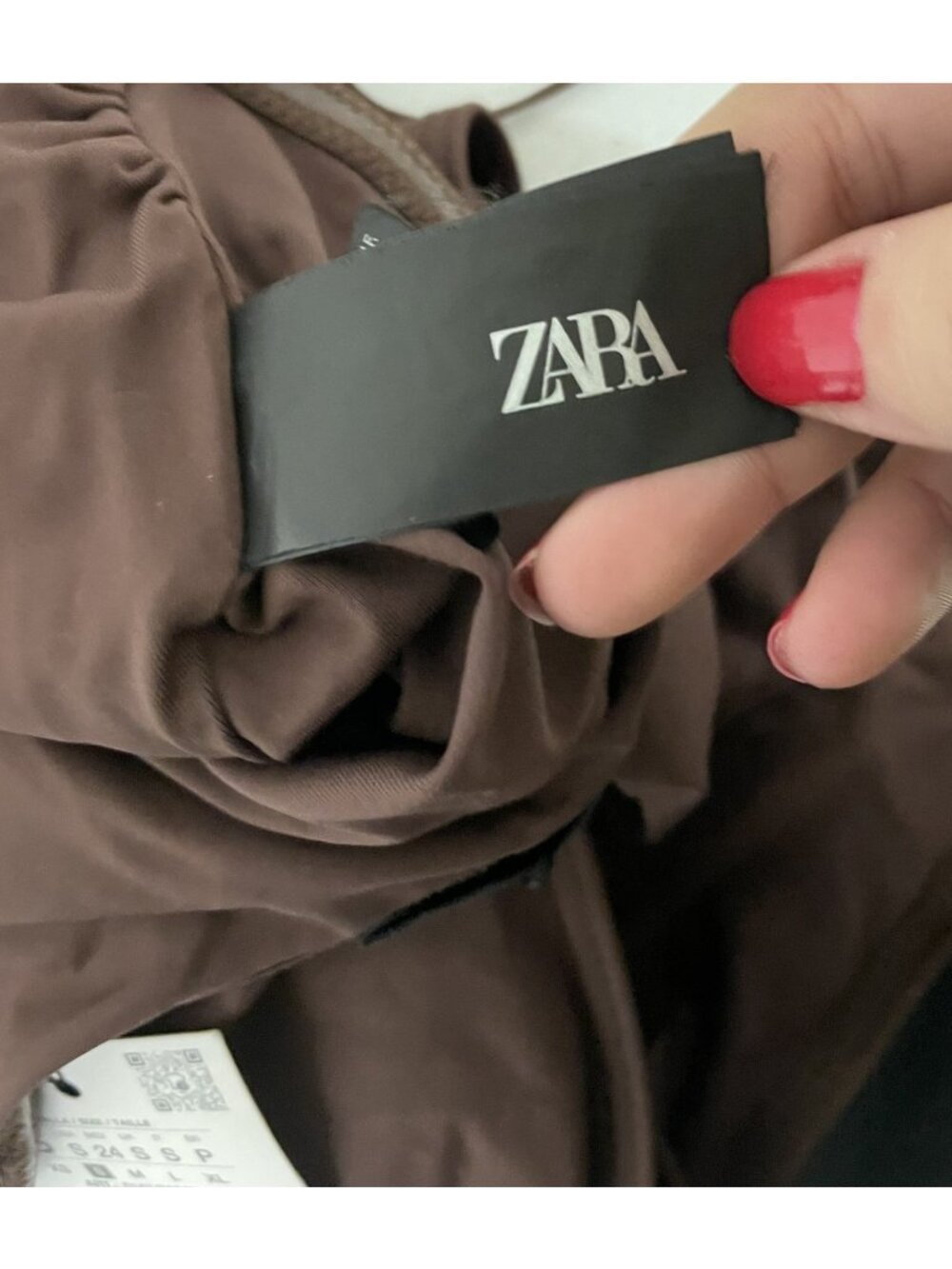 Zara Womens Bandeau Swimsuit Bathing suit S Small Brown Gold Detail 0167/217 NWT - Picture 13 of 16